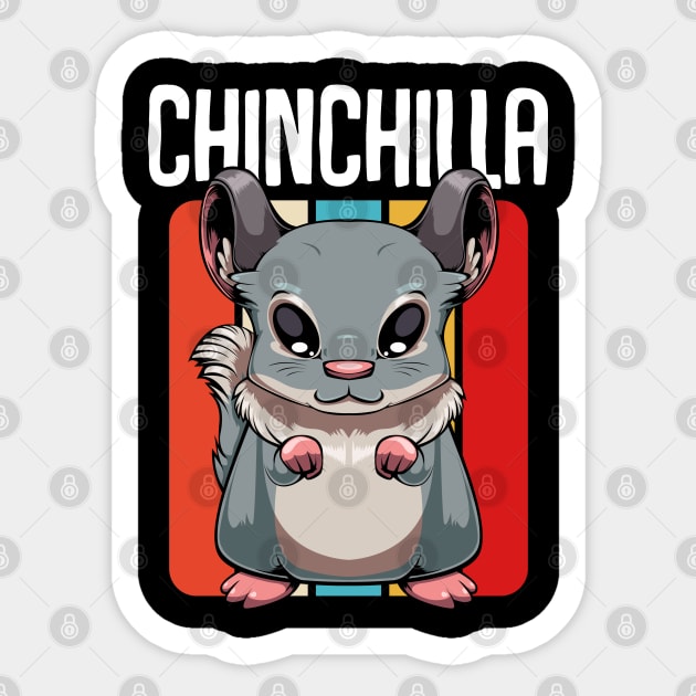 Chinchilla - Cute Retro Style Kawaii Rodent Sticker by Lumio Gifts